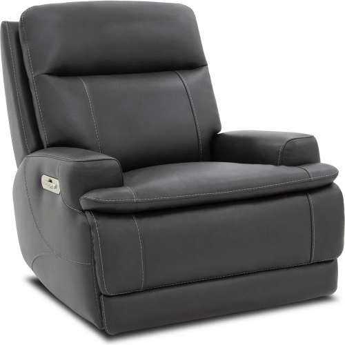 Marni Triple Power Auto Glider Recliner with Bluetooth, Massage & Heat in Gray Top-Grain Leather